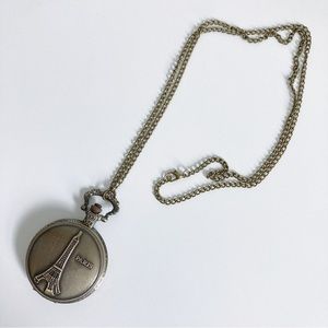 Vintage / Rétro Eiffel Tower Bronze Pocket Watch